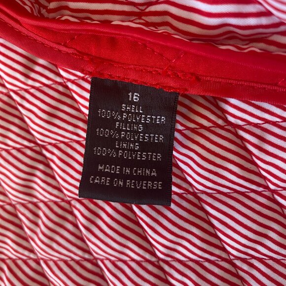 Briggs New York women's size 16 red snap front long sleeve collared quilt jacket - Picture 12 of 13